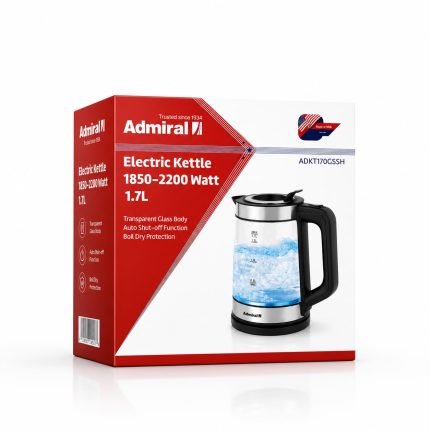 Admiral ADKT170GSSH 1.7L Electric Glass Kettle 1850–2200W