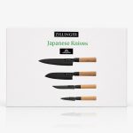 ZILLINGER Japanese Kitchen Knife Set 4-Piece with Bamboo Handles
