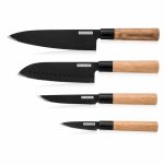 ZILLINGER Japanese Kitchen Knife Set 4-Piece with Bamboo Handles - Image 4